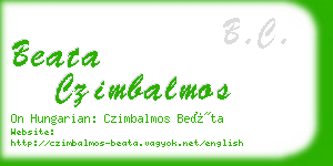 beata czimbalmos business card